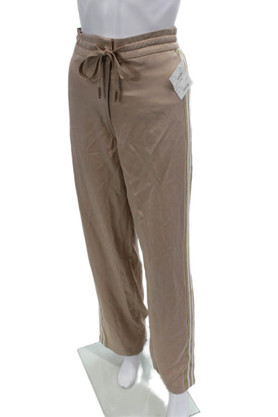 Le Superbe Women's Drawstring Waist Straight Leg Track Pants Beige Size S