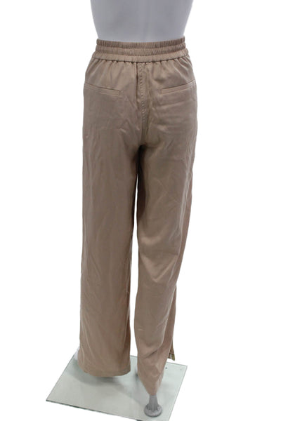 Le Superbe Women's Drawstring Waist Straight Leg Track Pants Beige Size S