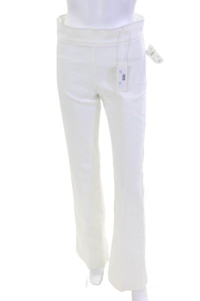 Avenue Montaigne Women's Flat Front Flare Leg Dress Pants White Size 6