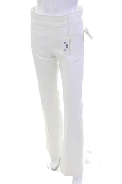 Avenue Montaigne Women's Flat Front Flare Leg Dress Pants White Size 6