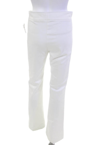 Avenue Montaigne Women's Flat Front Flare Leg Dress Pants White Size 6