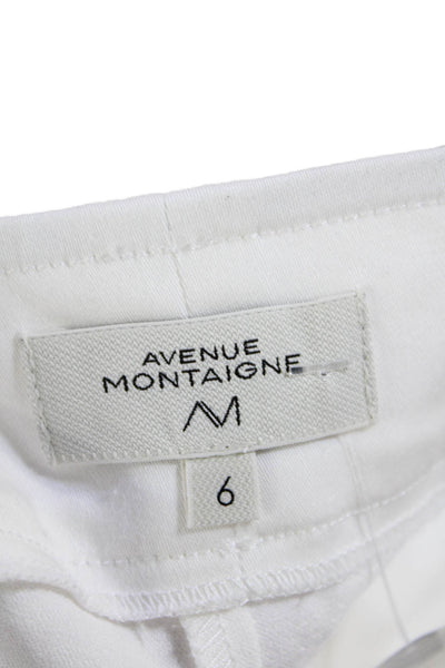 Avenue Montaigne Women's Flat Front Flare Leg Dress Pants White Size 6