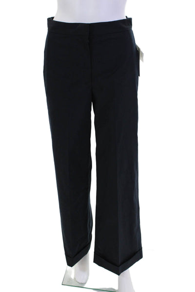 WE.AR4 Womens Hook Closure Flat Front Wide Leg Trouser Navy Blue Size XS