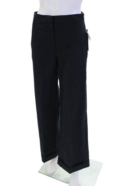 WE.AR4 Womens Hook Closure Flat Front Wide Leg Trouser Navy Blue Size XS