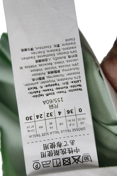 Marella Womens Zippered Mid-Rise Tapered Dress Pants Solid Green Size 0