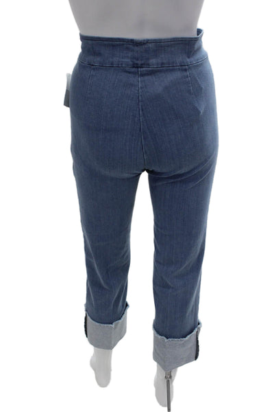 Avenue Montaigne Womens Cotton Stretch Mid-Rise Light Wash Jeggings Blue Size 2