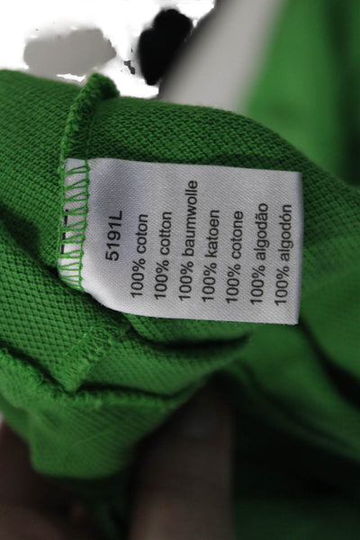 Lacoste Mens Cotton Collar Short Sleeve Polo Shirt Solid Green Size 7