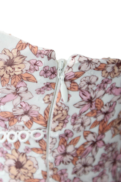 Significant Other Womens Floral Sleeveless V-neck Zip Mid-Calf Dress Pink Size 4