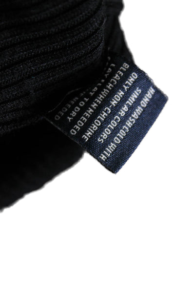 525 America Womens Rubbed Long Sleeve Crossover Knit Top Black Size S