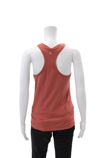 Lululemon Womens Stretch Scoop Neck Racerback Activewear Tank Top Orange Size 6