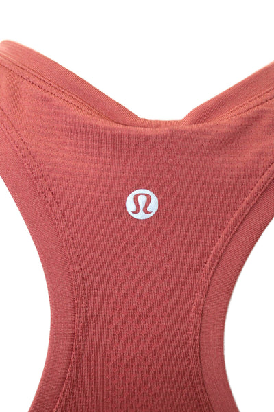 Lululemon Womens Stretch Scoop Neck Racerback Activewear Tank Top Orange Size 6