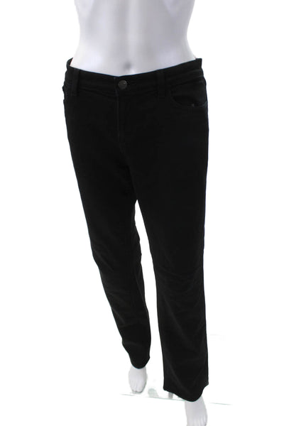 J Brand Womens Zipper Fly High Rise Straight Leg Jeans Black Denim Size 30