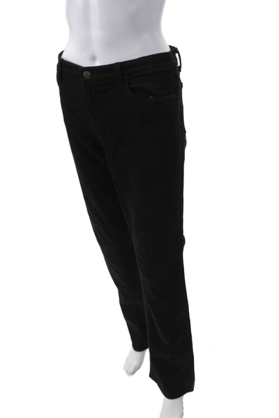 J Brand Womens Zipper Fly High Rise Straight Leg Jeans Black Denim Size 30