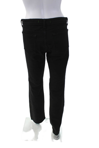 J Brand Womens Zipper Fly High Rise Straight Leg Jeans Black Denim Size 30