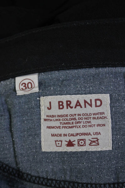 J Brand Womens Zipper Fly High Rise Straight Leg Jeans Black Denim Size 30