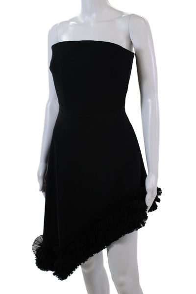Greta Constantine Womens Strapless Asymmetrical Hem Dress Black Size S