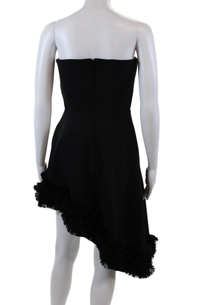 Greta Constantine Womens Strapless Asymmetrical Hem Dress Black Size S