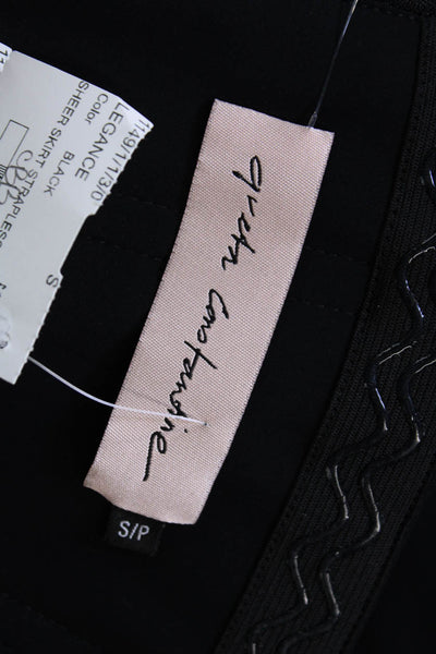 Greta Constantine Womens Strapless Asymmetrical Hem Dress Black Size S