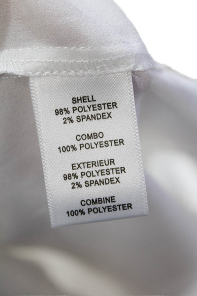 Milly Womens Avianna Satin Sleeveless V Neck Blouse White Size P