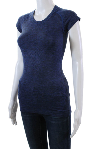 Lululemon Womens Crew Neck Short Sleeve Active Tee Top Dark Blue Size 1