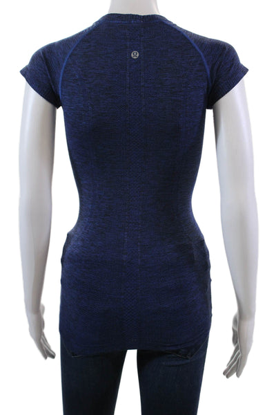 Lululemon Womens Crew Neck Short Sleeve Active Tee Top Dark Blue Size 1