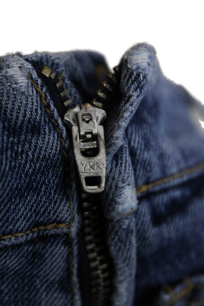 Diesel Women's Embellish Buckle Medium Wash Straight Leg Denim Pants Size 28