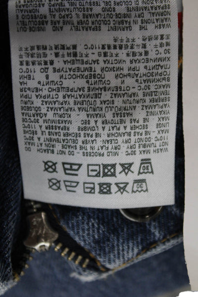 Diesel Women's Embellish Buckle Medium Wash Straight Leg Denim Pants Size 28