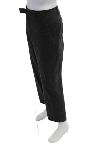 John Varvatos Mens Wool Plaid Flat Front Straight Leg Pants Gray Size 56