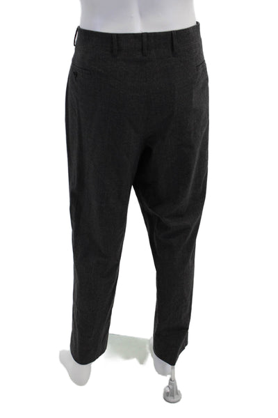 John Varvatos Mens Wool Plaid Flat Front Straight Leg Pants Gray Size 56
