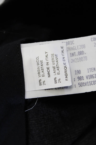 John Varvatos Mens Wool Plaid Flat Front Straight Leg Pants Gray Size 56
