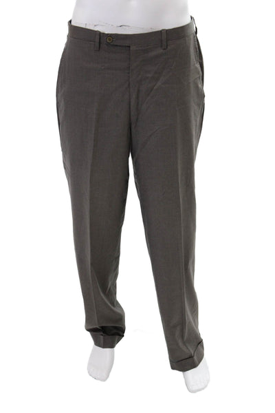 Kiton Mens Wool Three-Button Long Sleeve Collared Blazer Set Solid Gray Size 54