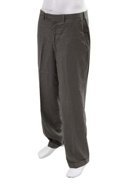 Kiton Mens Wool Three-Button Long Sleeve Collared Blazer Set Solid Gray Size 54