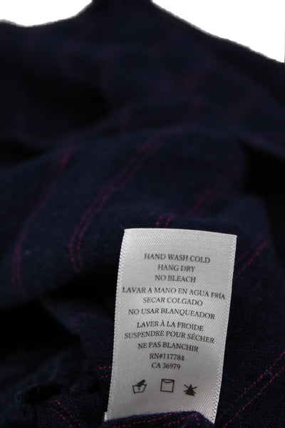 Rails Womens Short Sleeve Crew Neck Smocked Striped Dress Navy Pink Size Small
