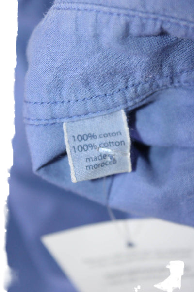 Hartford Mens Long Sleeves Button Down Shirt Blue Cotton Blend Size Medium