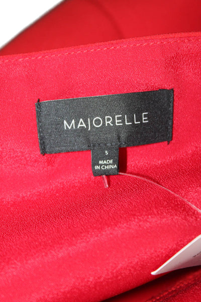 Majorelle Womens V-Neck Short Sleeve Side Zip Mini Dress Red Size S