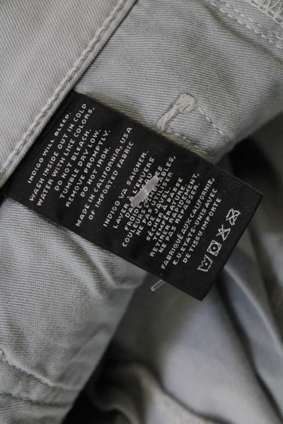 Vince Mens Zipper Fly Straight Leg Twill Pants Gray Cotton Size 31