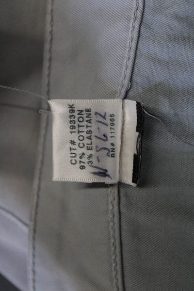 Vince Mens Zipper Fly Straight Leg Twill Pants Gray Cotton Size 31