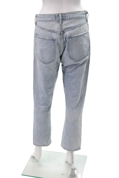 Agolde Womens Button Up Light Wash Skinny Leg Jeans Blue Cotton Size 27