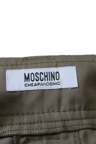 Moschino Cheap & Chic Womens Button Front Belted Pencil Skirt Brown Size 6