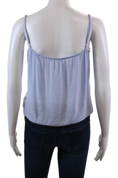 Heartloom Womens Lace Trim Spaghetti Strap Tank Top Blue Size Extra Small