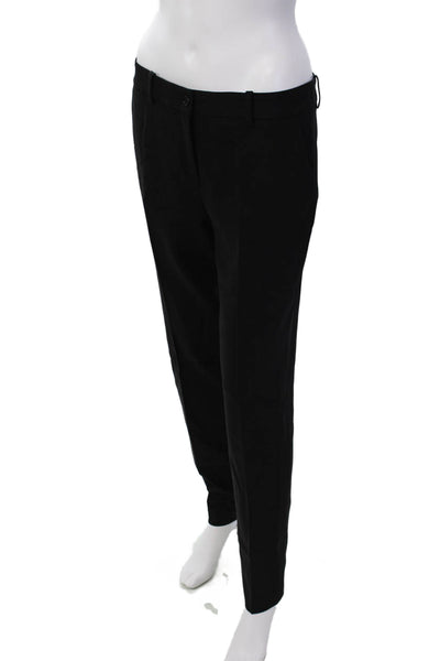 Michael Kors Womens Cotton Buttoned Pocket Ankle Dress Pants Black Size 4