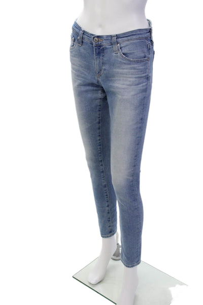 AG-ED Denim Womens Cotton Skinny Leg Light Wash Ankle Jeans Blue Size 27