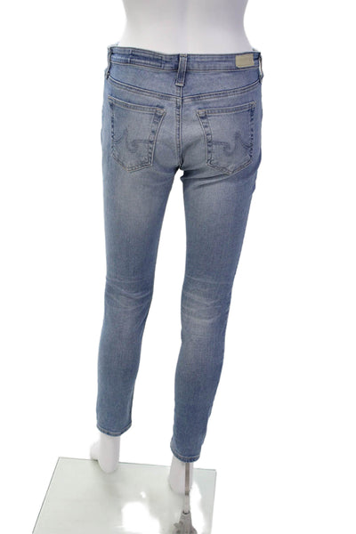 AG-ED Denim Womens Cotton Skinny Leg Light Wash Ankle Jeans Blue Size 27
