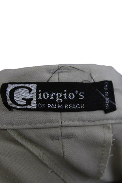 Giorgios of Palm Beach Womens Cotton High Rise Pleated Pants Beige Size 14