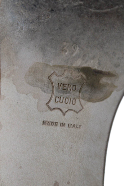 Rene Mancini Womens Slip On Block Heel Square Toe Pumps White Leather Size 39