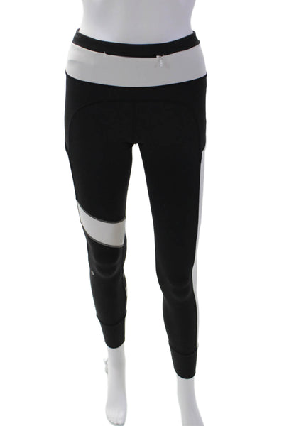Lululemon Womens Color Block High Rise Pants Leggings Black White Size 4