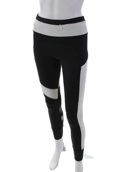 Lululemon Womens Color Block High Rise Pants Leggings Black White Size 4