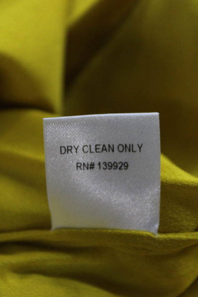 Adam Lippes Womens Textured Long Sleeve Round Neck Sleek Top Yellow Size 10 LL19
