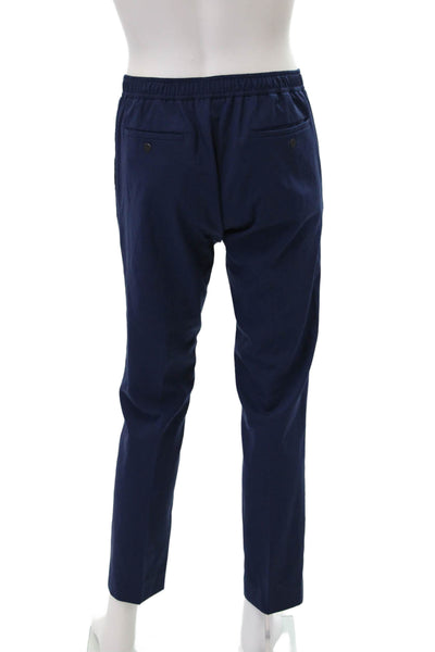 Sandro Men's Drawstring Waist Flat Front Straight Leg Pants Navy Blue Size 40