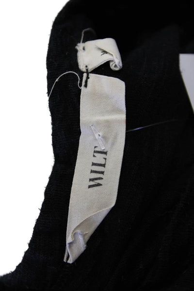 Wilt Womens Cotton Short Sleeve Round Neck Layered Blouse Black Size L